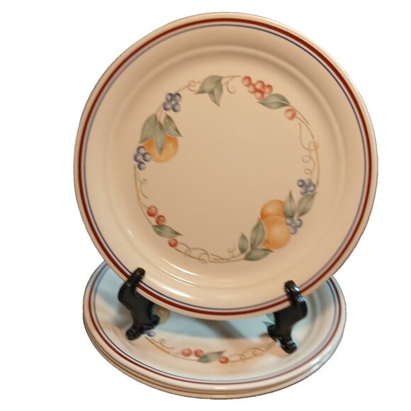 Corelle Corning Abundance 4 Luncheon Salad Plates 8 1/2" Discontinued Fruit #2 - Picture 2 of 11